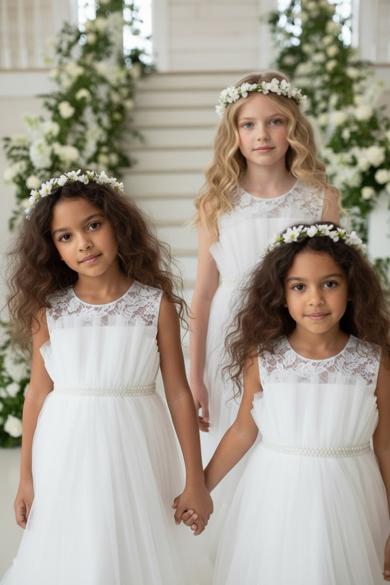 Sukienka dla dziewczynki Mari biała