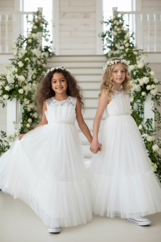 Sukienka dla dziewczynki Mari biała