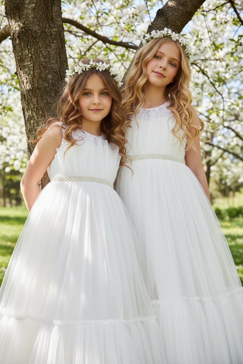 Sukienka dla dziewczynki Mari biała