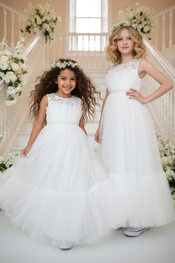 Sukienka dla dziewczynki Mari biała