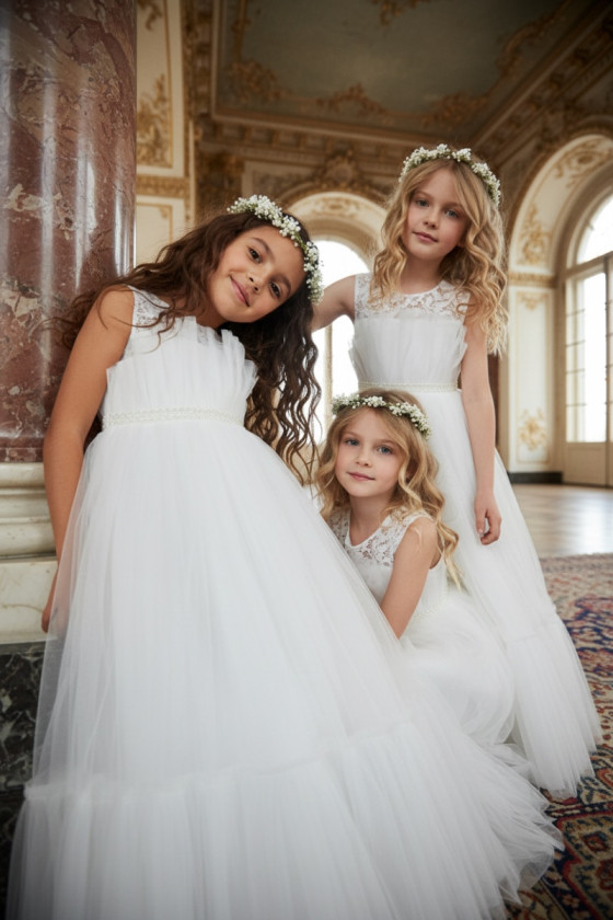 Sukienka dla dziewczynki Mari biała