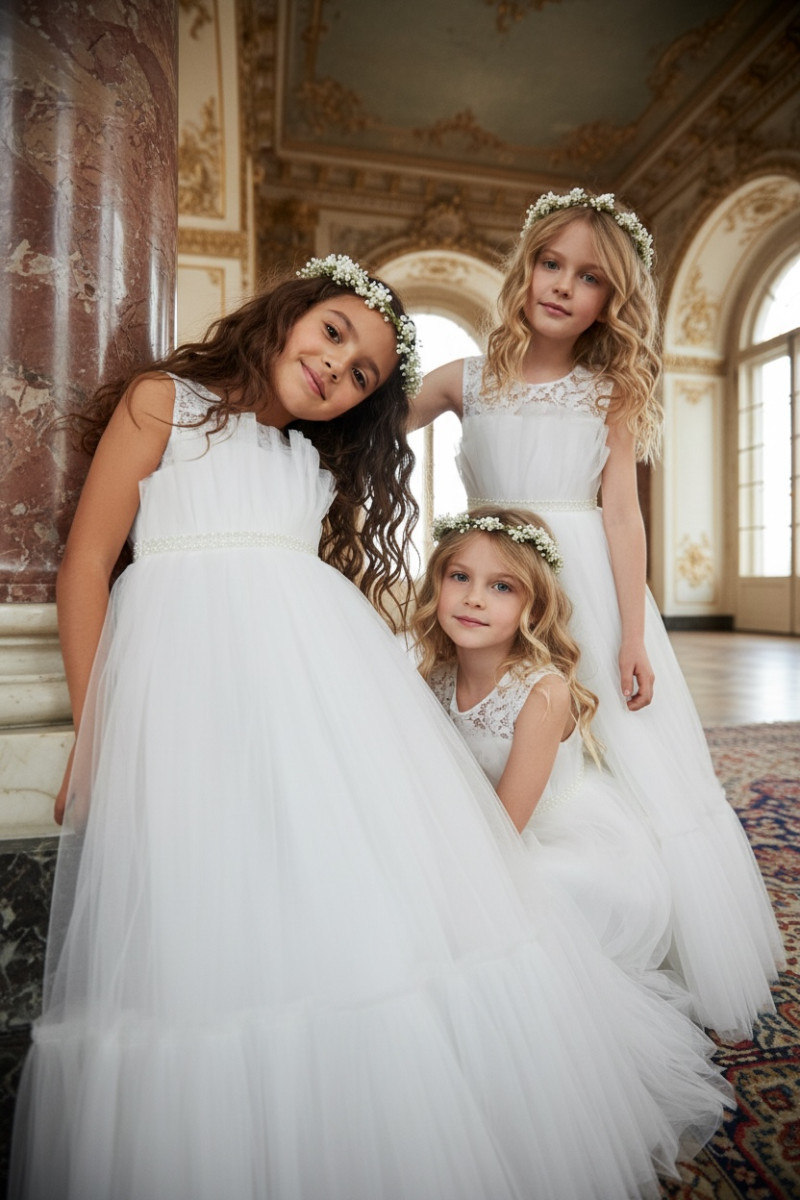 Sukienka dla dziewczynki Mari biała