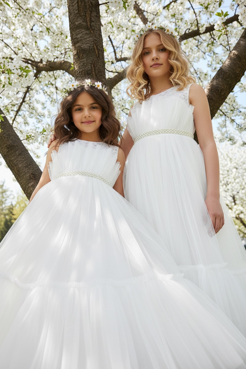 Sukienka dla dziewczynki Mari biała