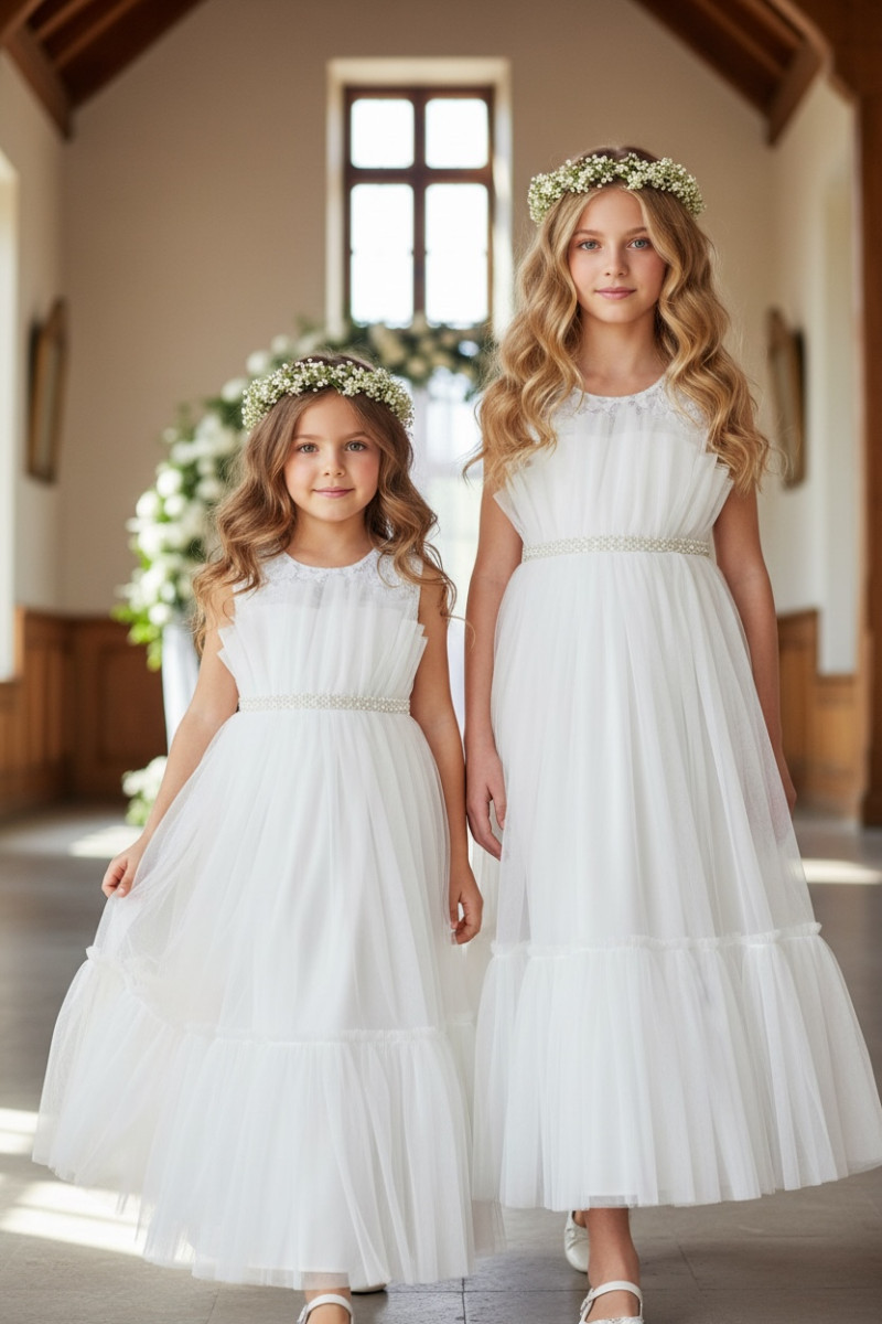 Sukienka dla dziewczynki Mari biała