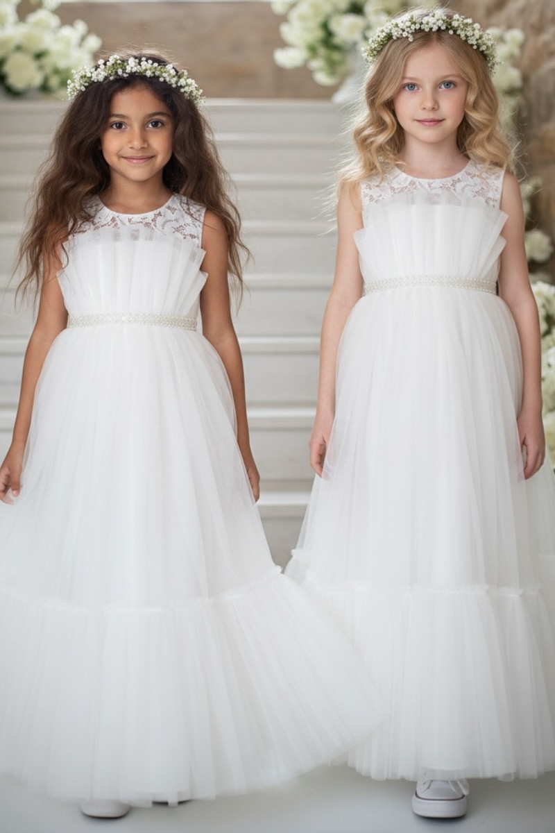 Sukienka dla dziewczynki Mari biała