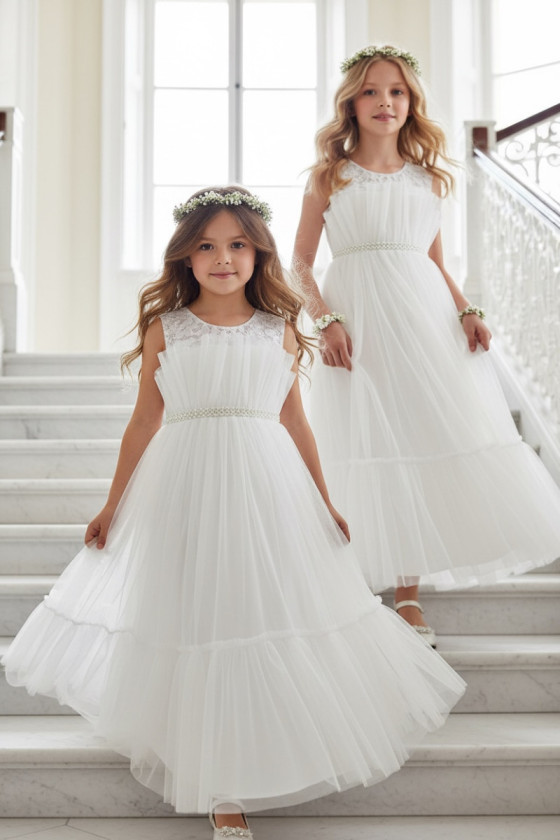 Sukienka dla dziewczynki Mari biała