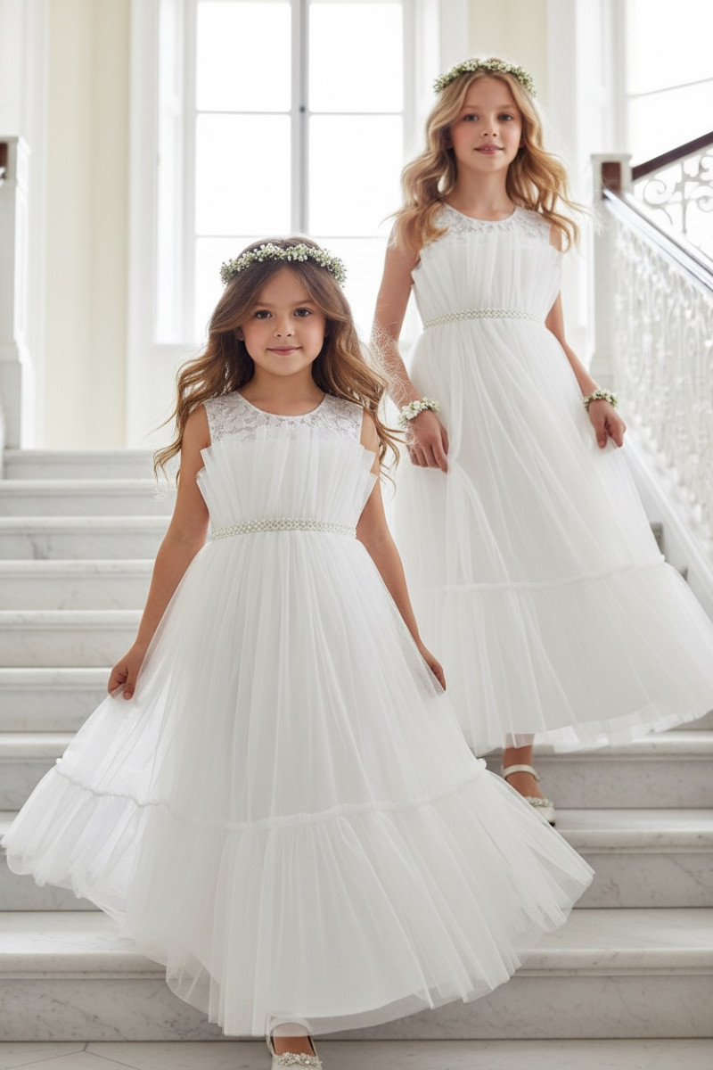 Sukienka dla dziewczynki Mari biała