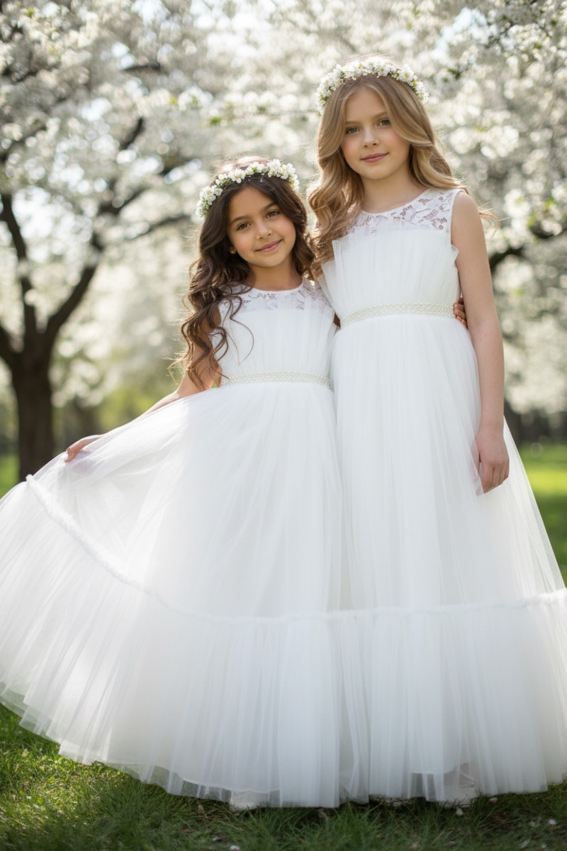 Sukienka dla dziewczynki Mari biała