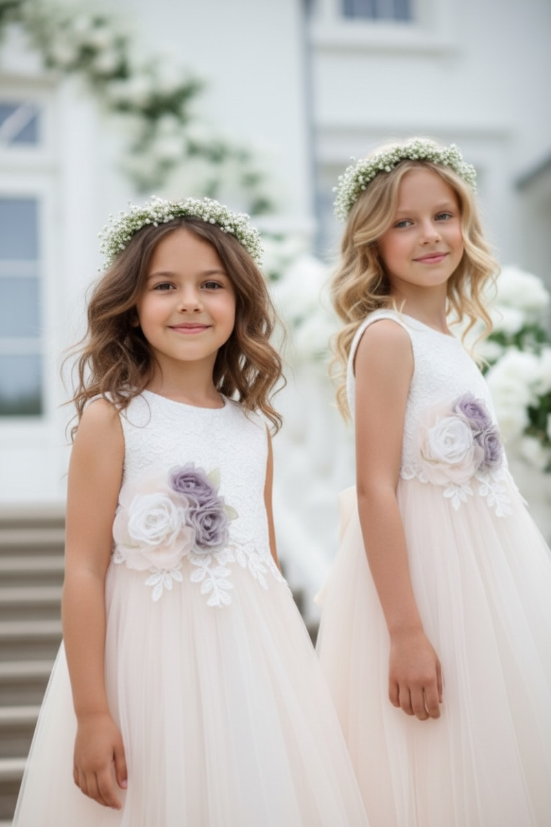 Sukienka dla dziewczynki Wiktoria delikatna morelka