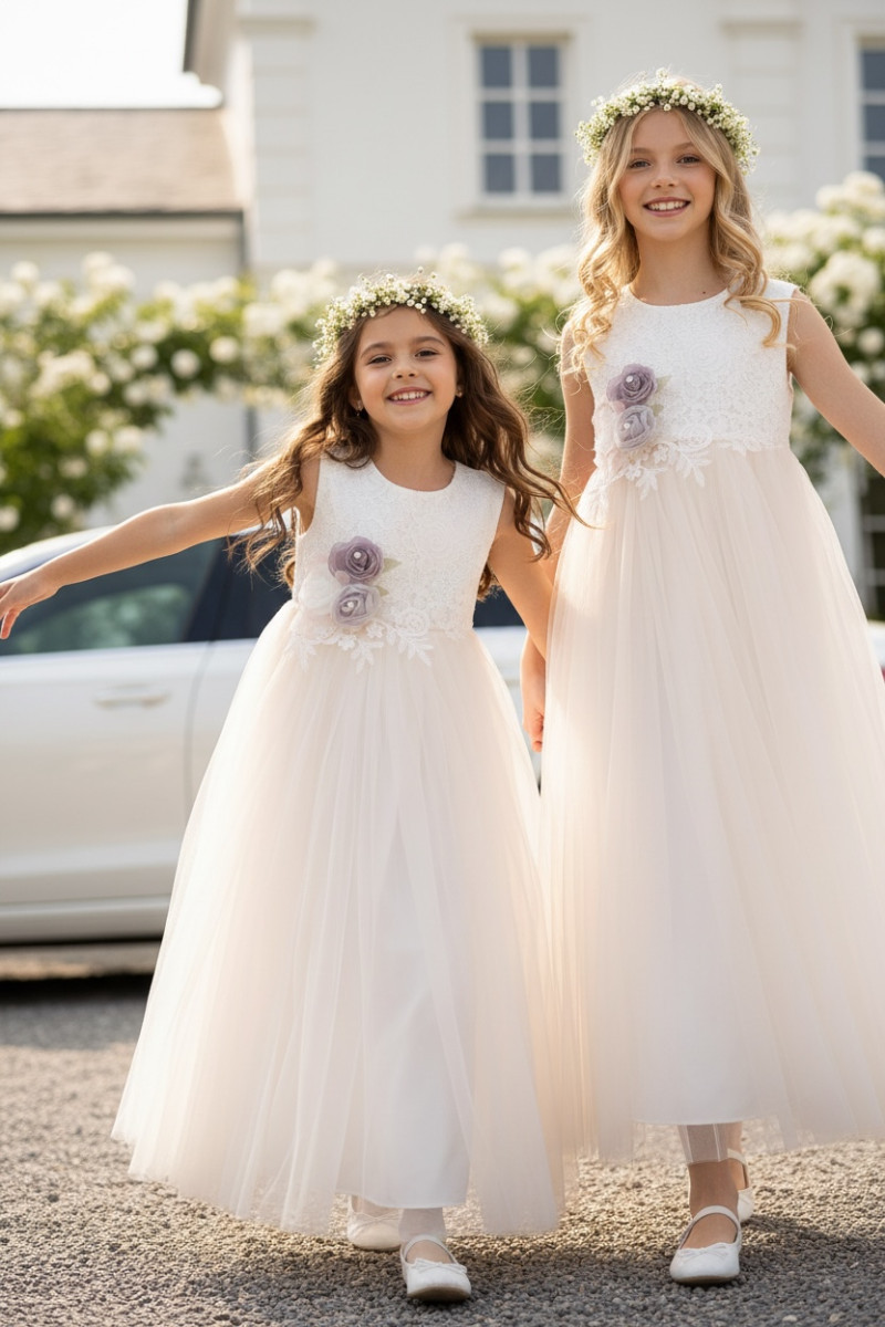 Sukienka dla dziewczynki Wiktoria delikatna morelka