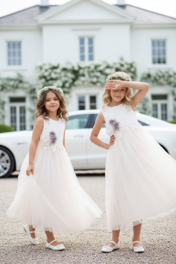 Sukienka dla dziewczynki Wiktoria delikatna morelka