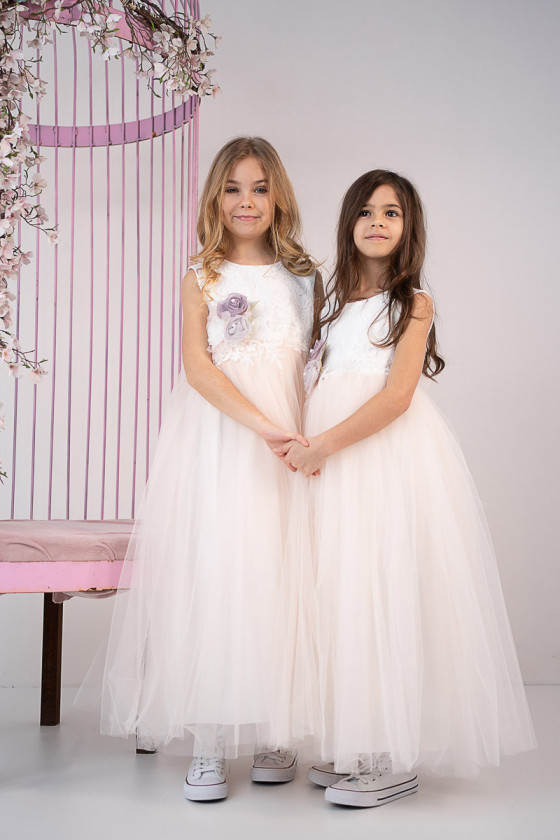 Sukienka dla dziewczynki Wiktoria delikatna morelka