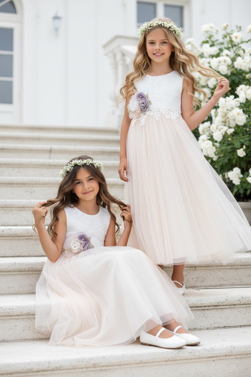 Sukienka dla dziewczynki Wiktoria delikatna morelka