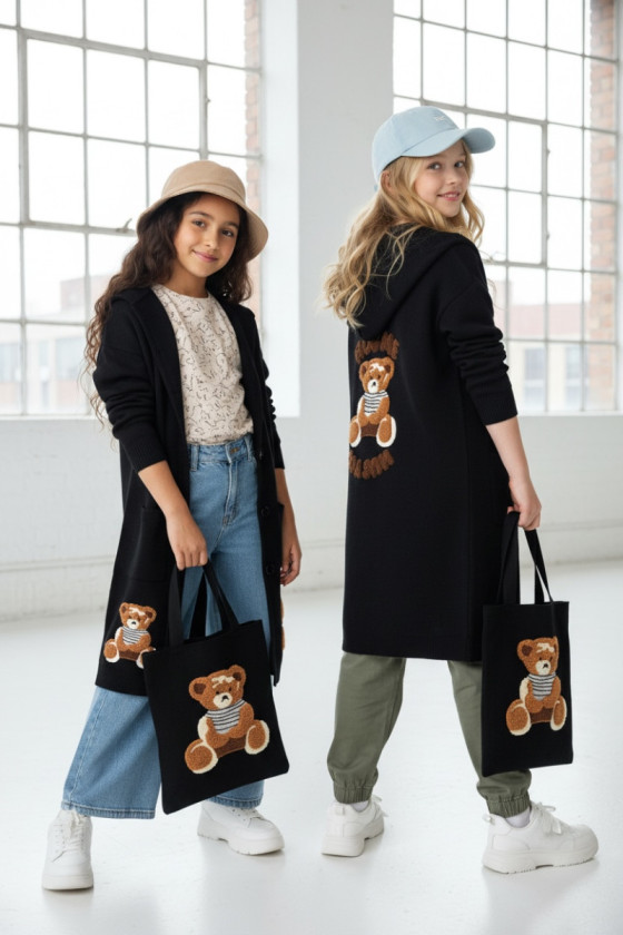 Kardigan 2w1 z torebką Hug Me