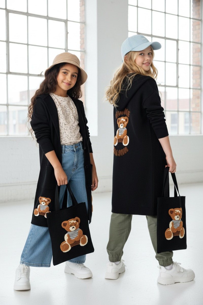 Kardigan 2w1 z torebką Hug Me