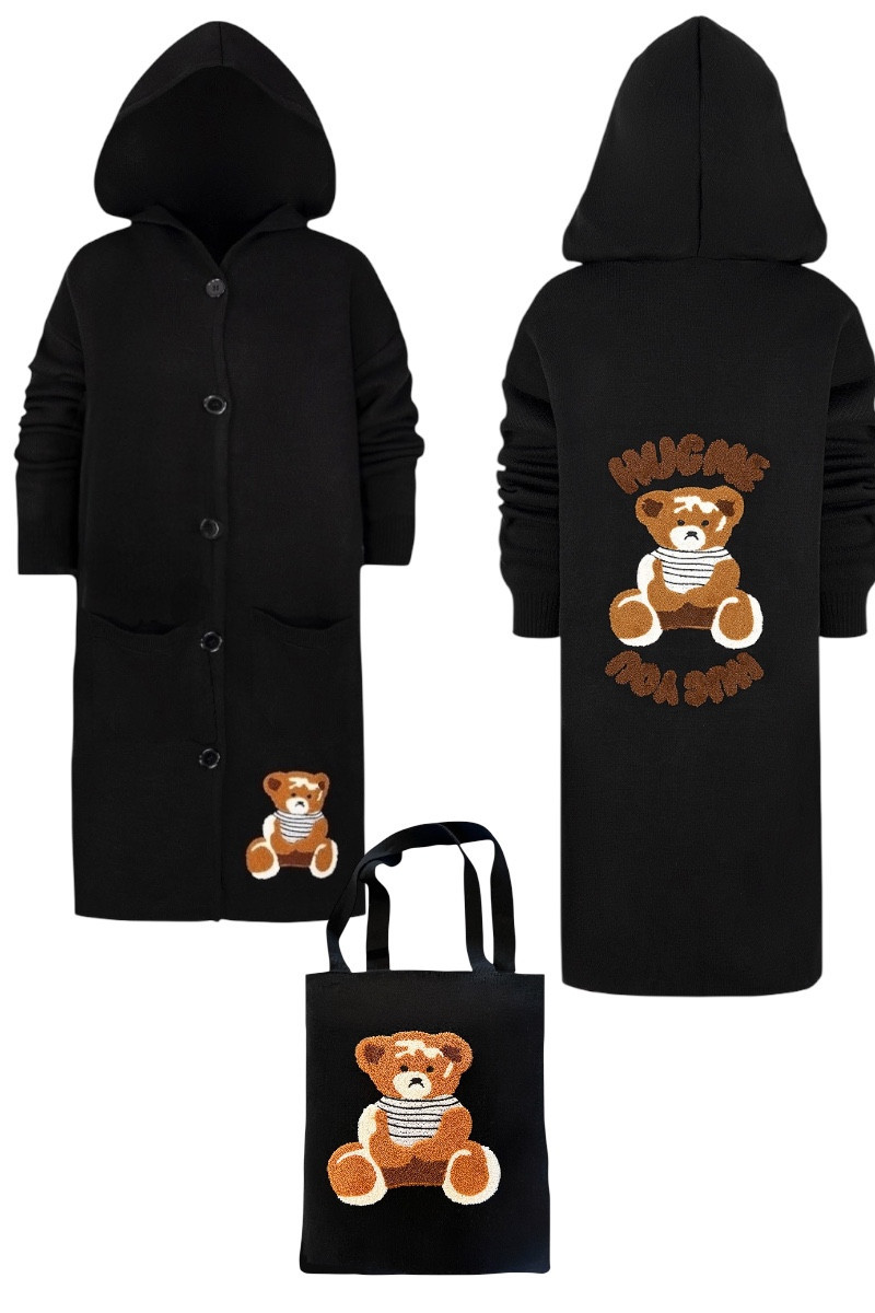 Kardigan 2w1 z torebką Hug Me