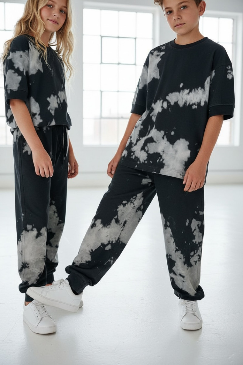 Komplet unisex Tie Dye bluzka i długie spodnie