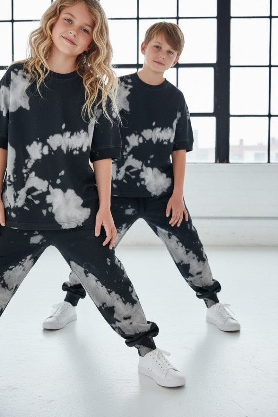 Komplet unisex Tie Dye bluzka i długie spodnie