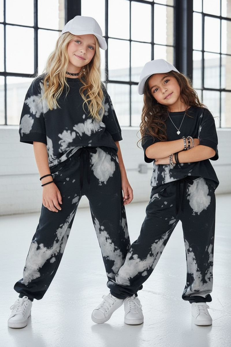 Komplet unisex Tie Dye bluzka i długie spodnie