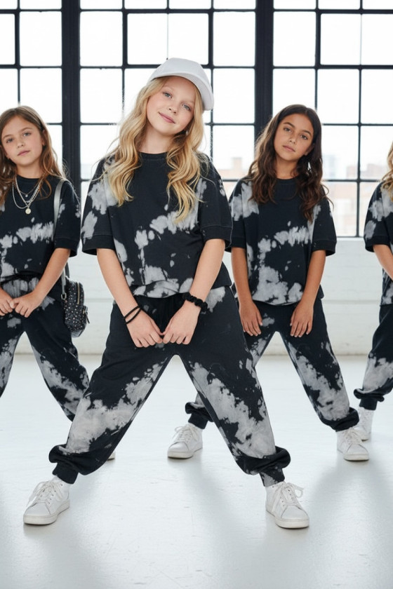 Komplet unisex Tie Dye bluzka i długie spodnie