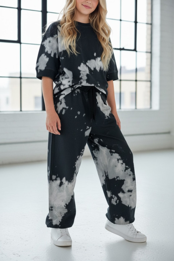 Komplet unisex Tie Dye bluzka i długie spodnie