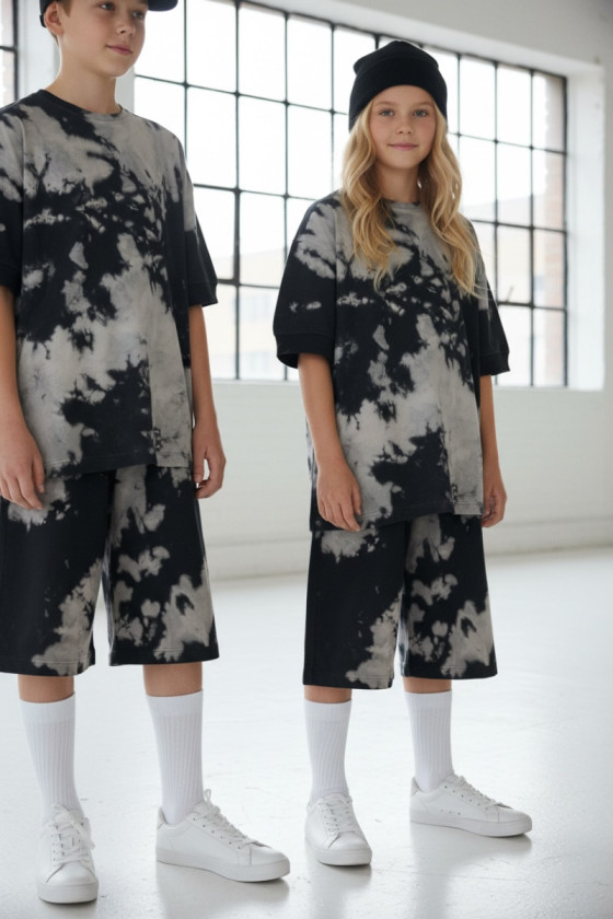 Komplet unisex Tie dye bluzka i spodenki