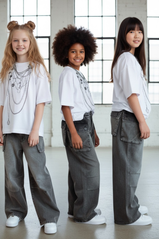 Spodnie jeans Pocet grafit