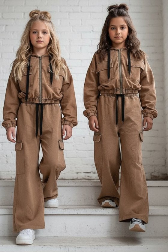 Komplet dla dziewczynki Melisa brąz