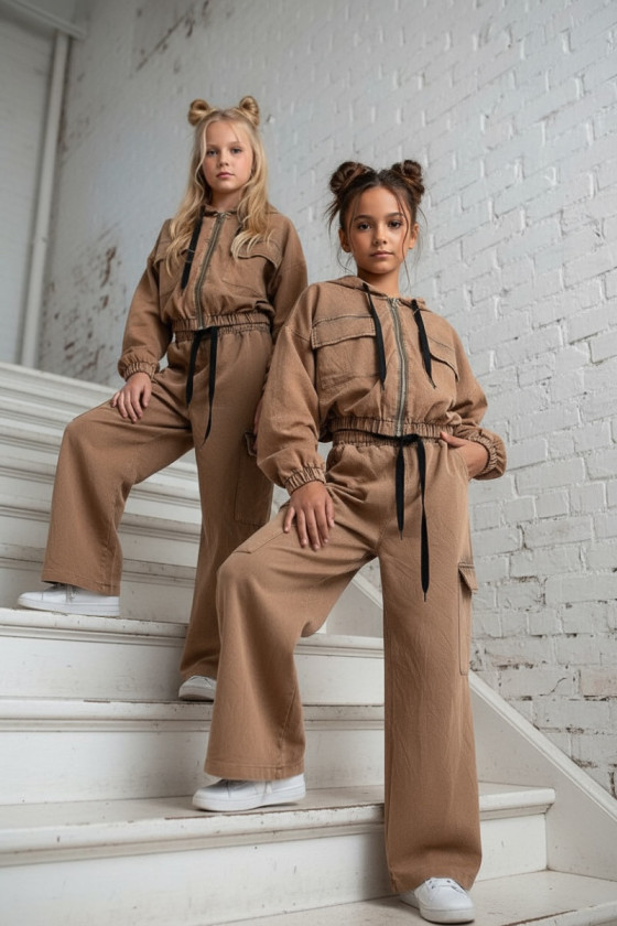 Komplet dla dziewczynki Melisa brąz