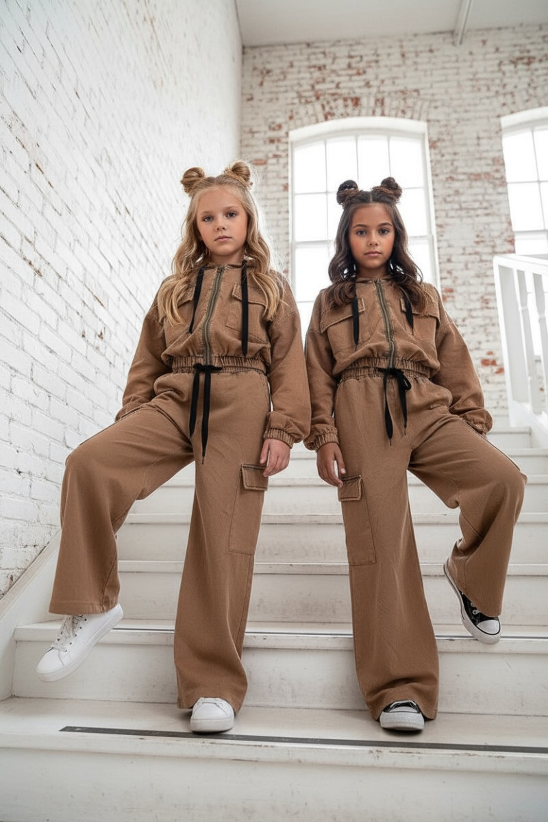 Komplet dla dziewczynki Melisa brąz