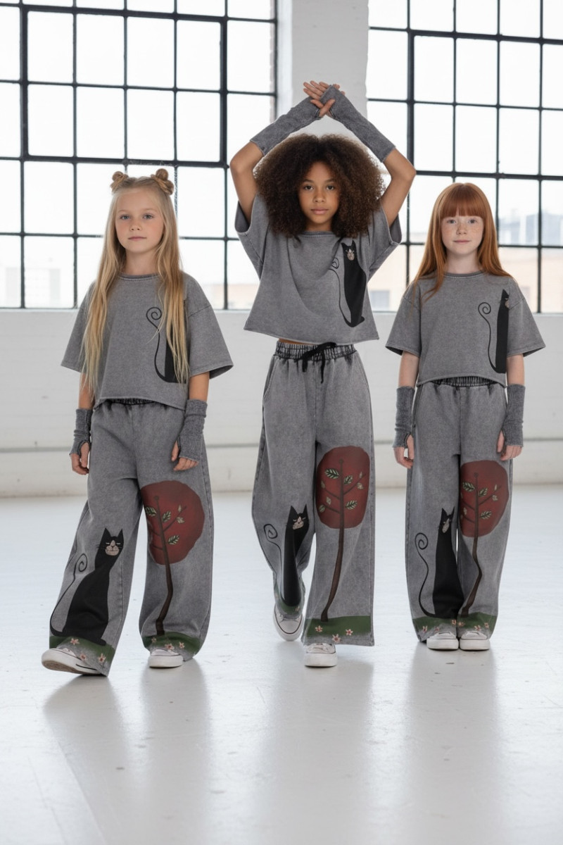 Komplet 3w1 Magic Cat bluzka, spodnie, mitenki