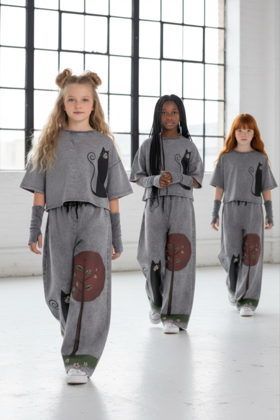 Komplet 3w1 Magic Cat bluzka, spodnie, mitenki