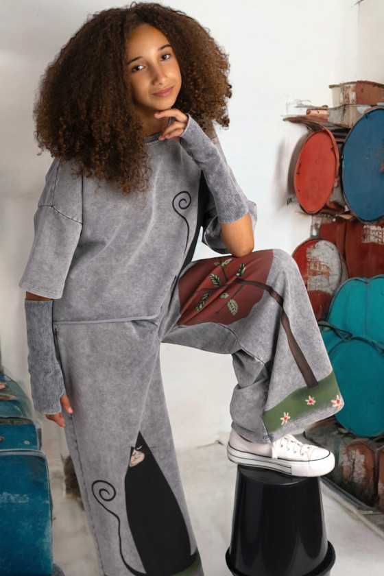 Komplet 3w1 Magic Cat bluzka, spodnie, mitenki