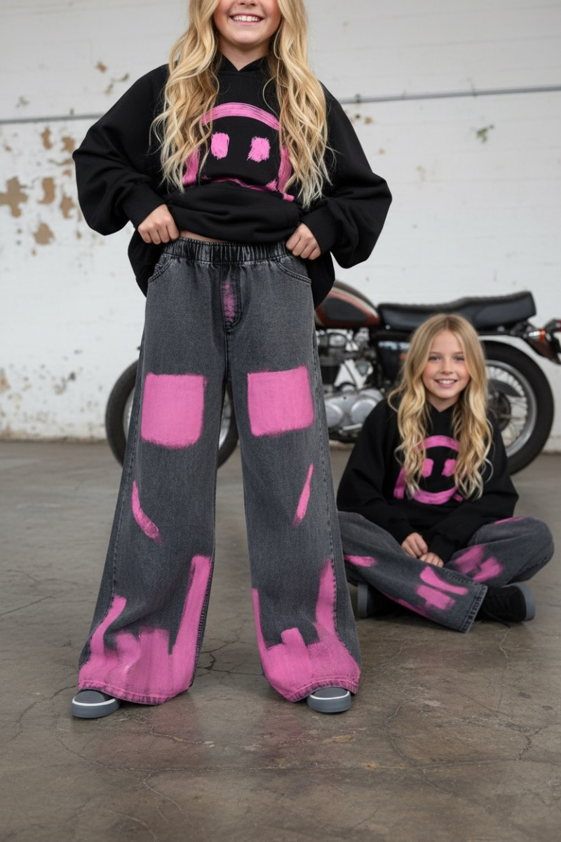 Spodnie jeansowe Hand Paint Pink