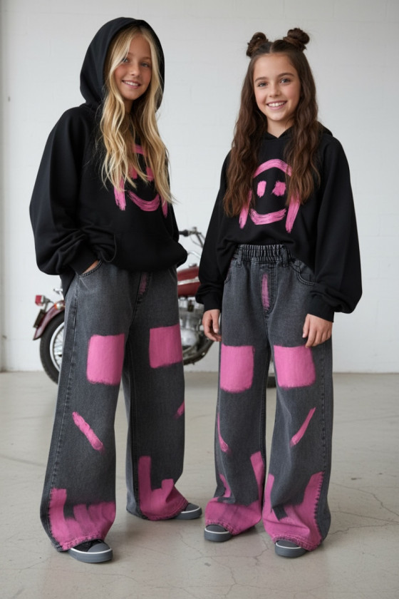 Spodnie jeansowe Hand Paint Pink