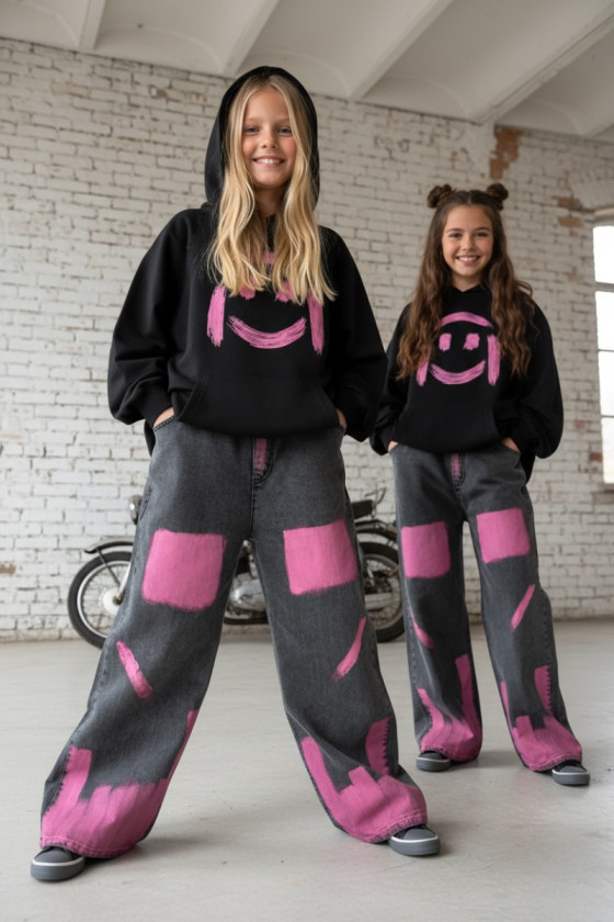 Spodnie jeansowe Hand Paint Pink