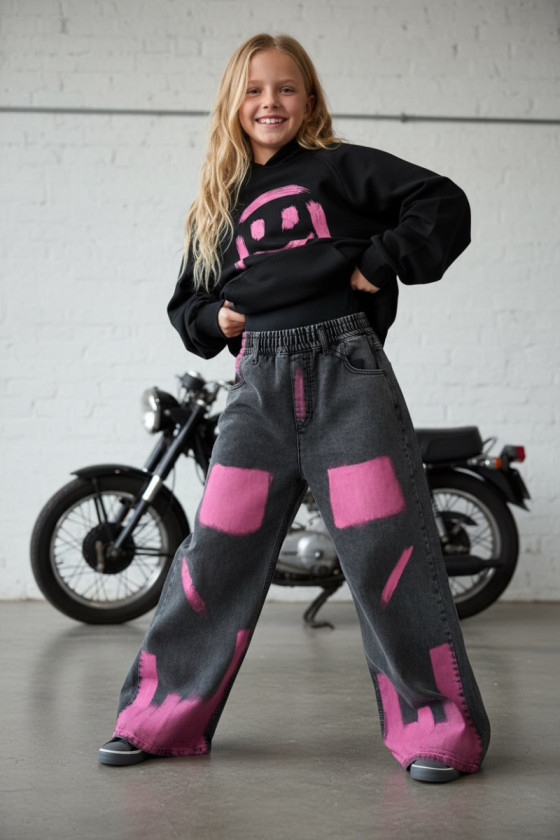 Spodnie jeansowe Hand Paint Pink