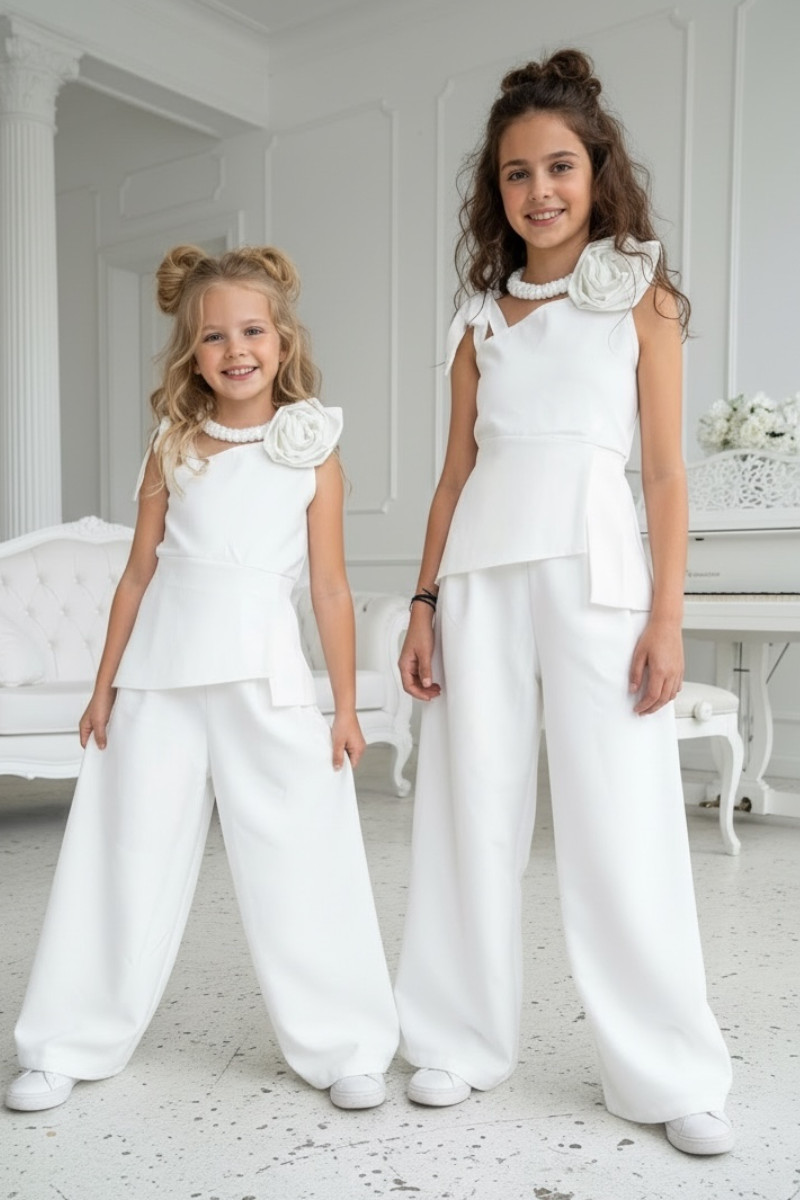 Komplet bluzka i spodnie + gratis kwiat na elastycznej gumce Emanuela