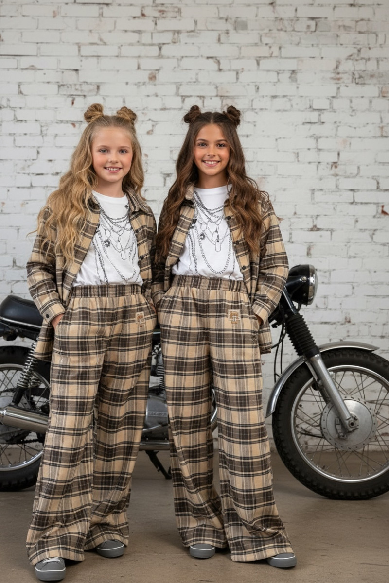 Spodnie Tola brązowe + pasek gratis