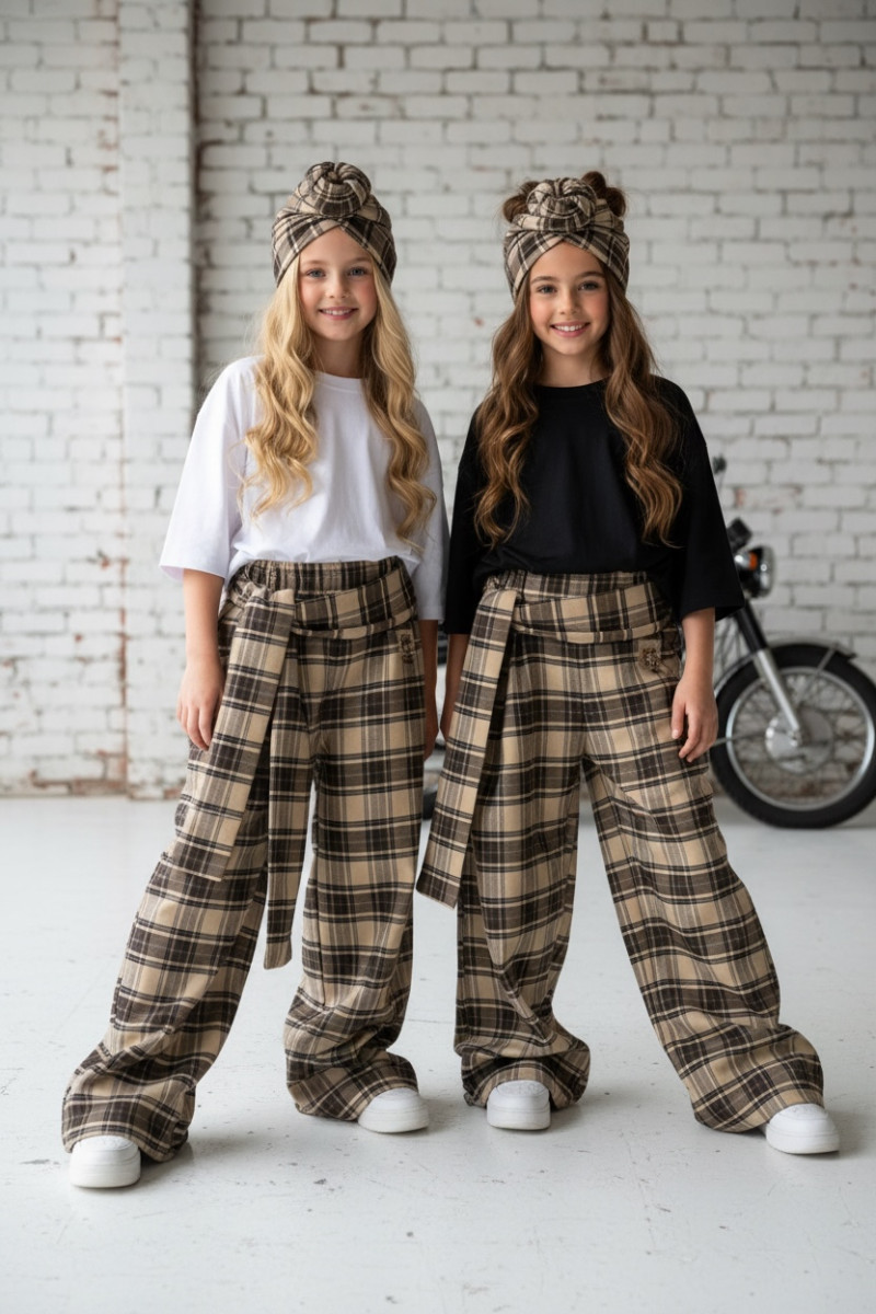 Spodnie Tola brązowe + pasek gratis