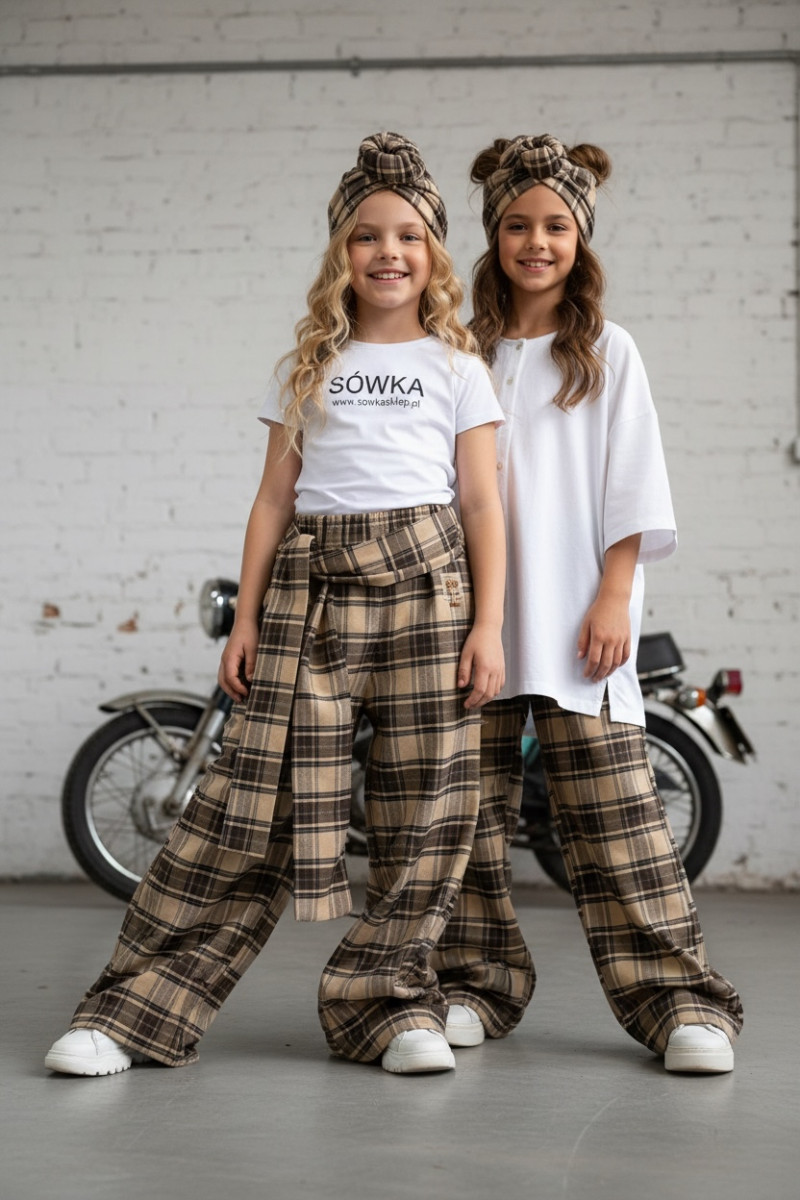 Spodnie Tola brązowe + pasek gratis