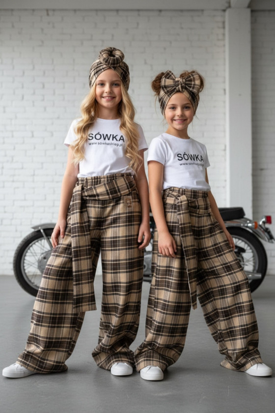 Spodnie Tola brązowe + pasek gratis