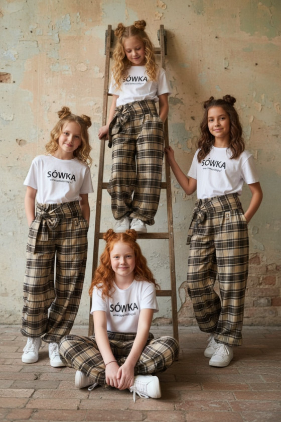 Spodnie Tola brązowe + pasek gratis