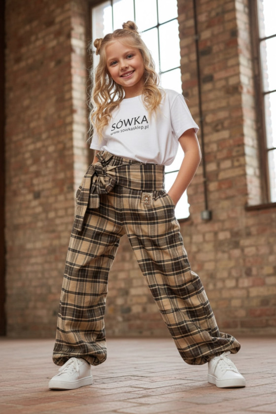 Spodnie Tola brązowe + pasek gratis