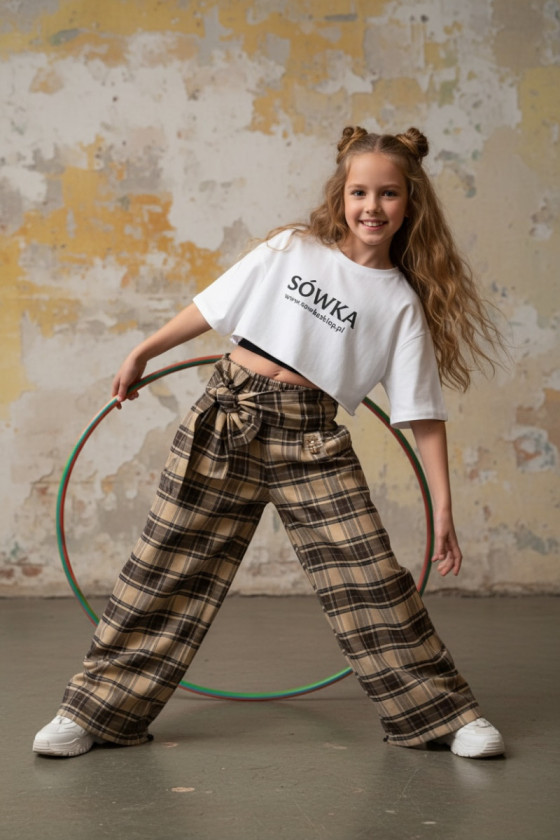 Spodnie Tola brązowe + pasek gratis