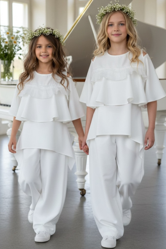 Komplet bluzka i spodnie Lorein Falbanki