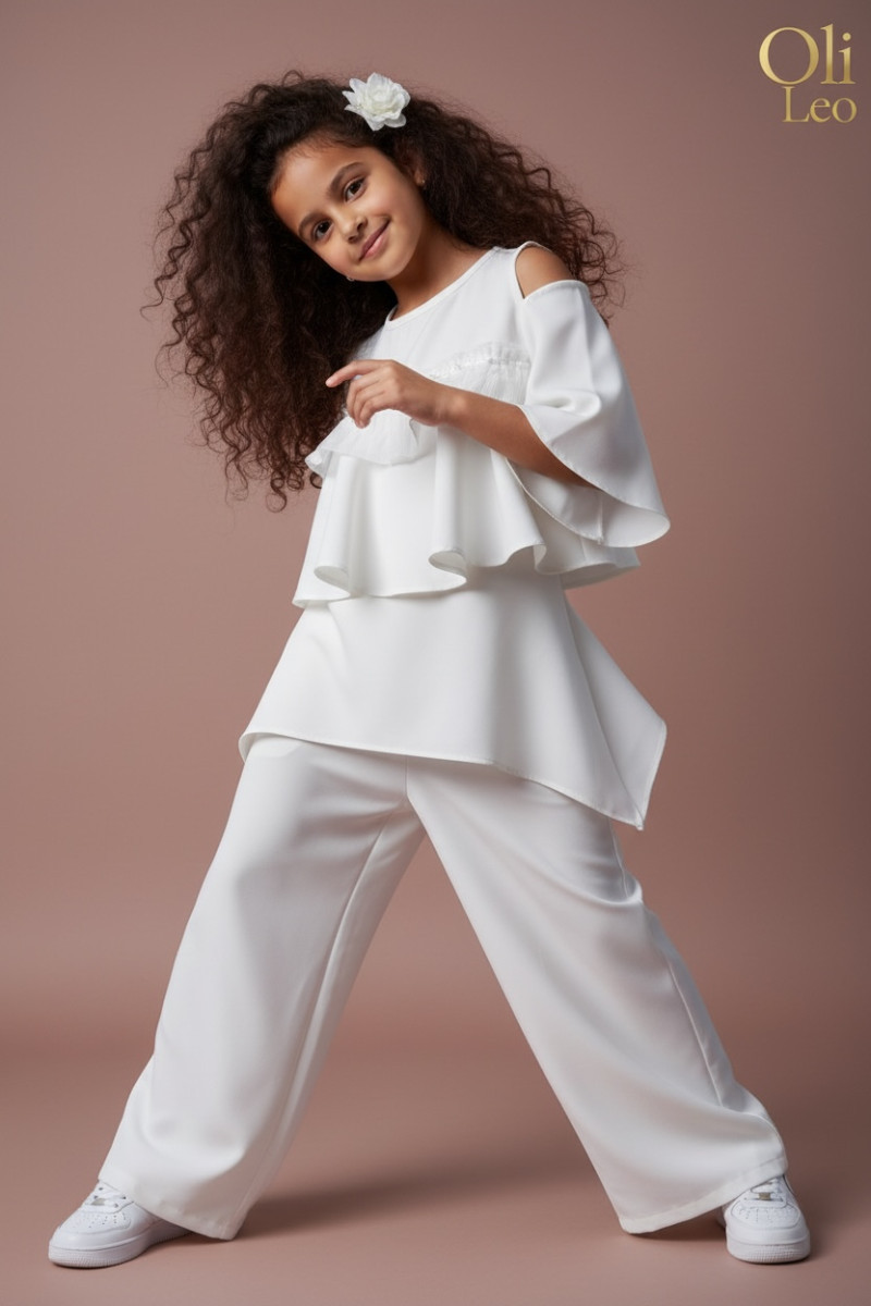 Komplet bluzka i spodnie Lorein Falbanki