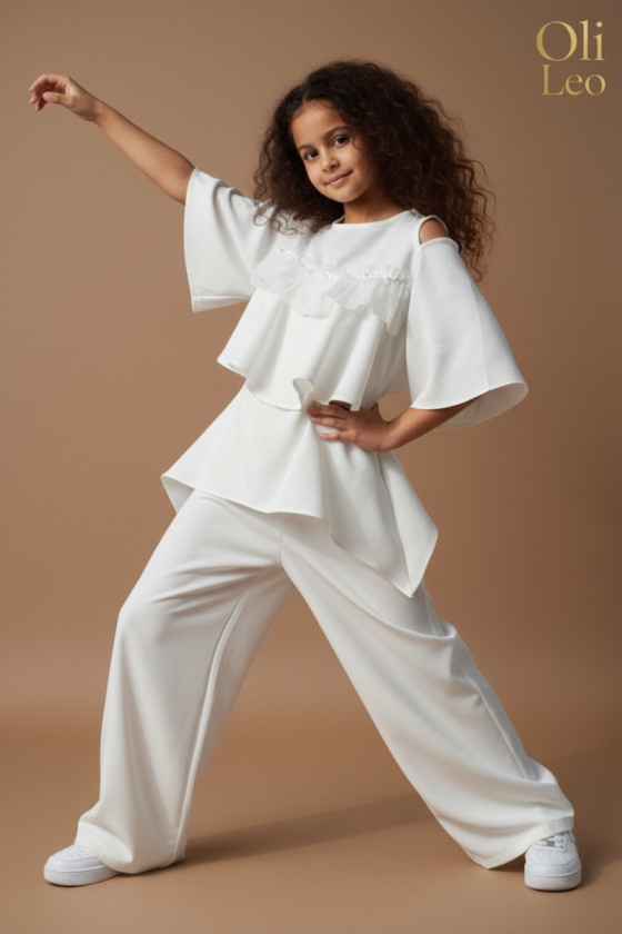 Komplet bluzka i spodnie Lorein Falbanki