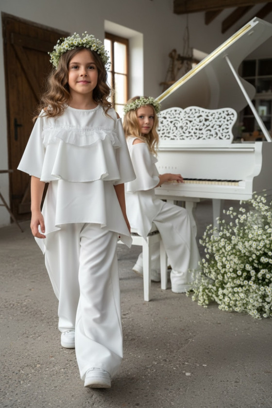 Komplet bluzka i spodnie Lorein Falbanki