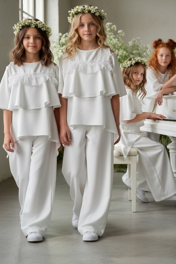 Komplet bluzka i spodnie Lorein Falbanki